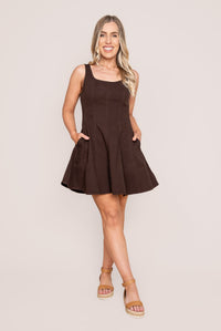 Blakey Mini Dress in Brown - All About Eve