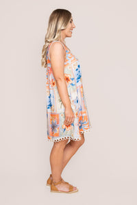 Ruelia Babydoll Mini Dress in Coral