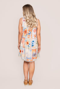 Ruelia Babydoll Mini Dress in Coral