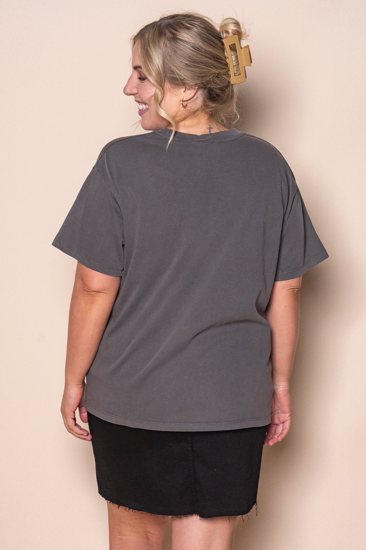 Palermo Relaxed Tee in Charcoal - All About Eve