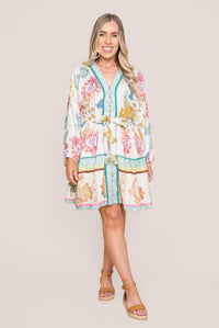 Rennala L/S Babydoll Mini Dress in White