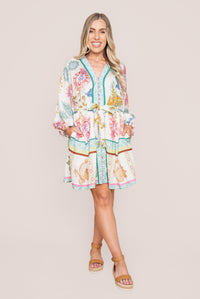 Rennala L/S Babydoll Mini Dress in White
