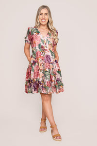 Tullie Floral Dress in Pink