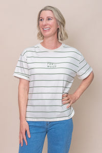 Huntleigh Stripe Tee in Fern - Foxwood