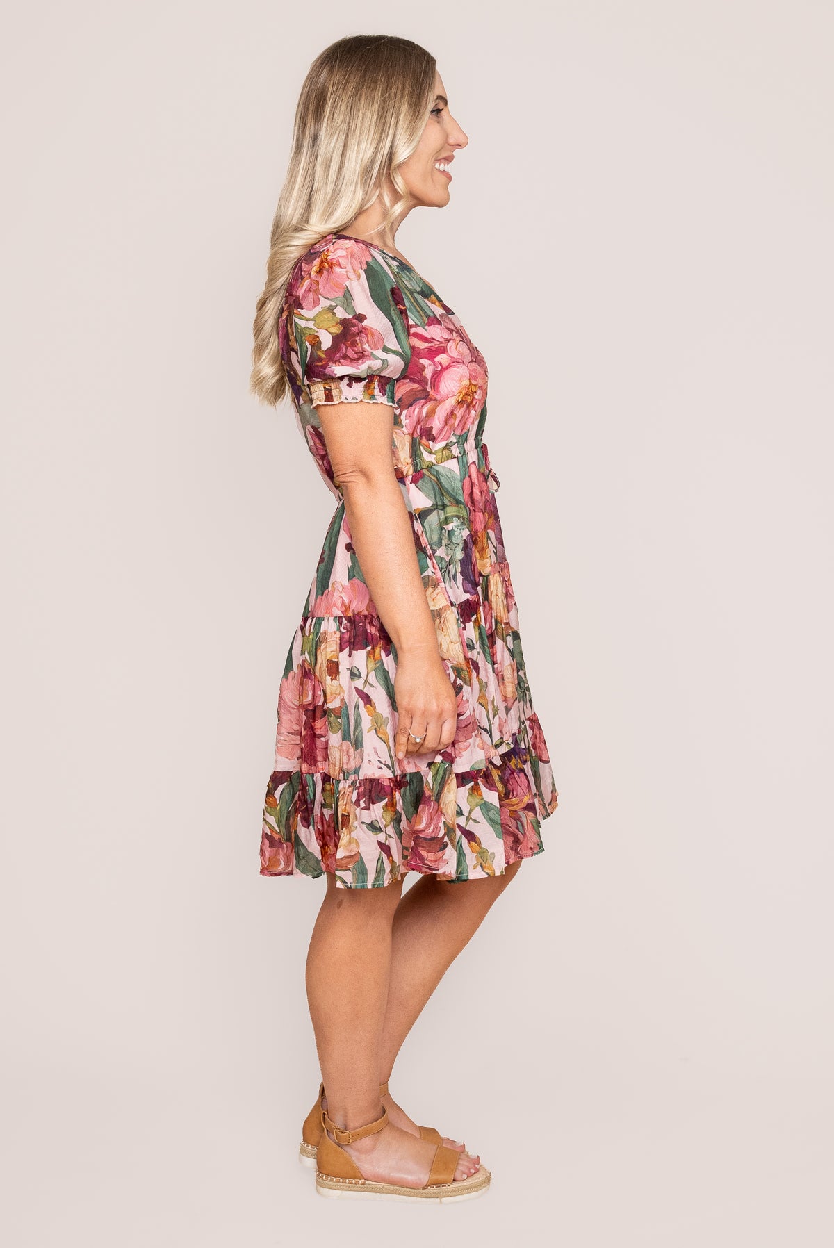 Tullie Floral Dress in Pink