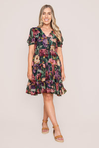 Tullie Floral Dress in Emerald