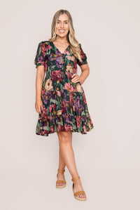 Tullie Floral Dress in Emerald