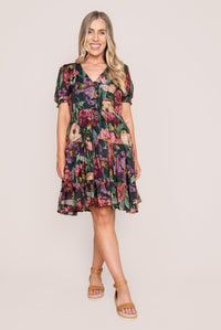 Tullie Floral Dress in Emerald