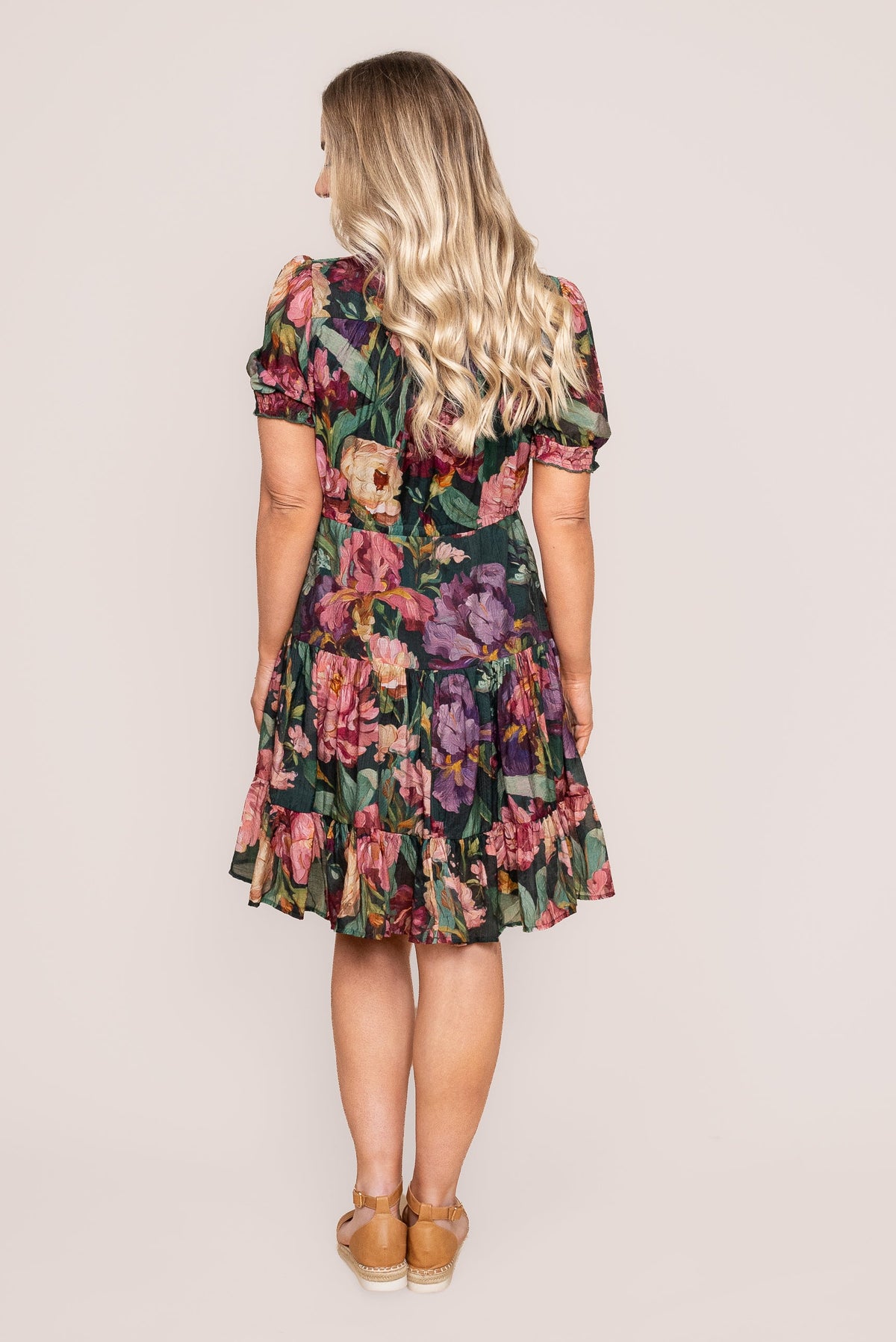Tullie Floral Dress in Emerald