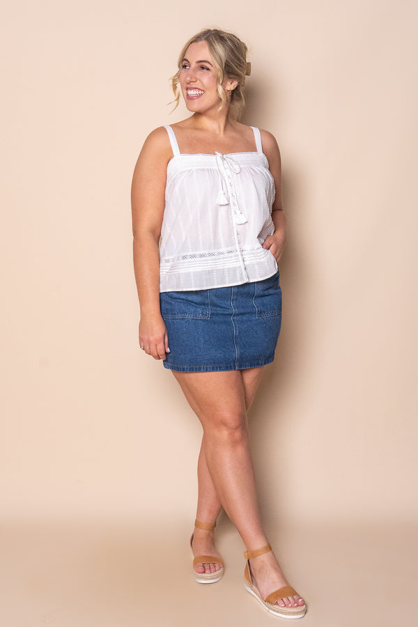 Irina Lace Top in Vintage White