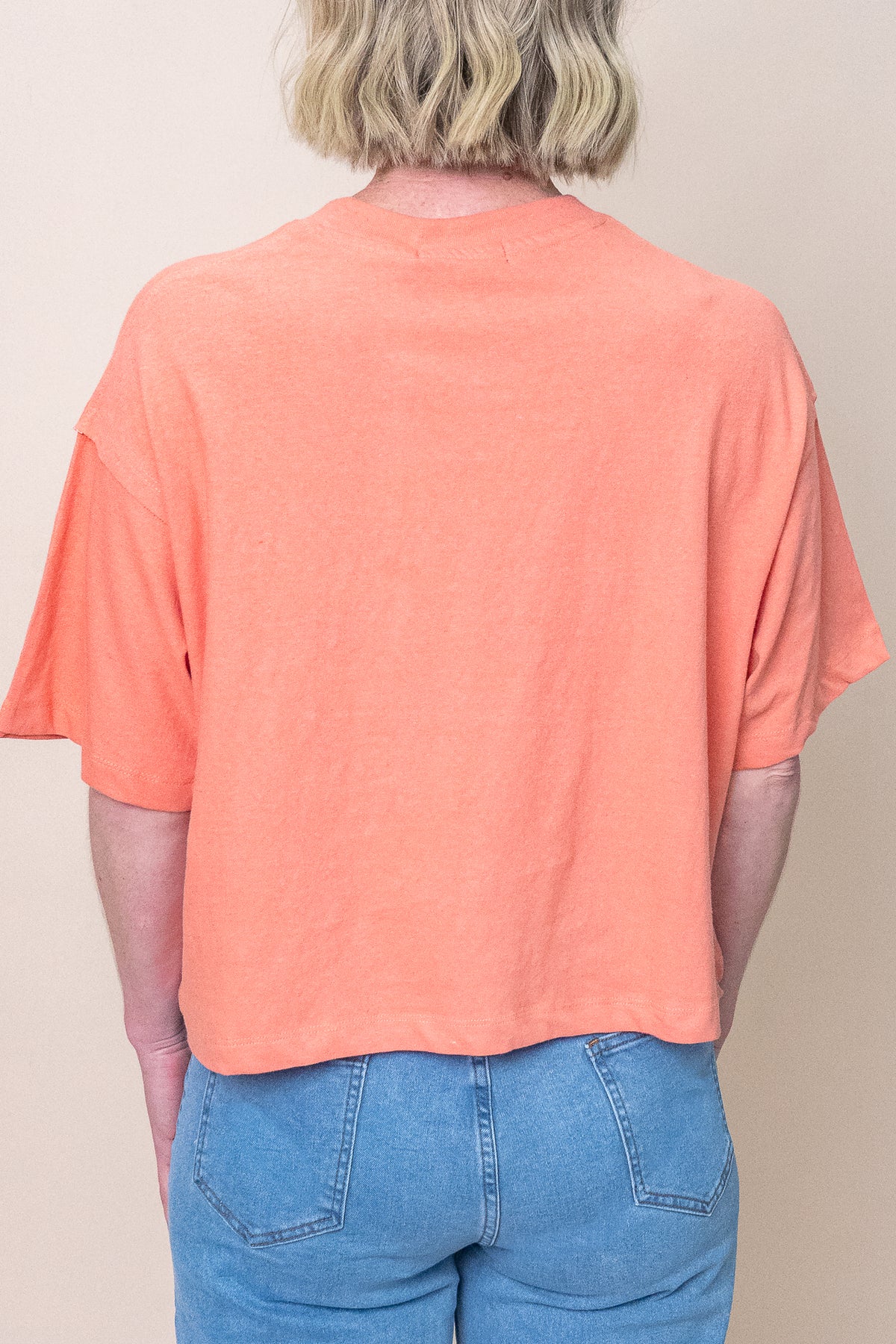 Riviera Oversized Crop Tee in Rose - All About Eve