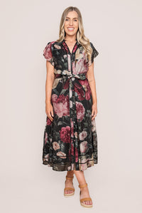 Tessa Midi Dress in Black
