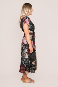 Tessa Midi Dress in Black