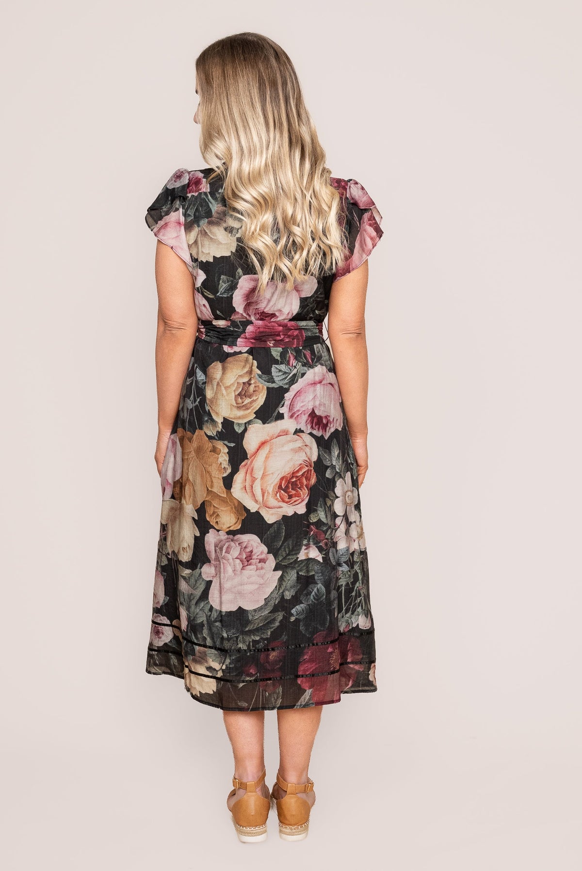 Tessa Midi Dress in Black
