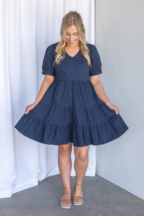 Victoria Dress in Navy