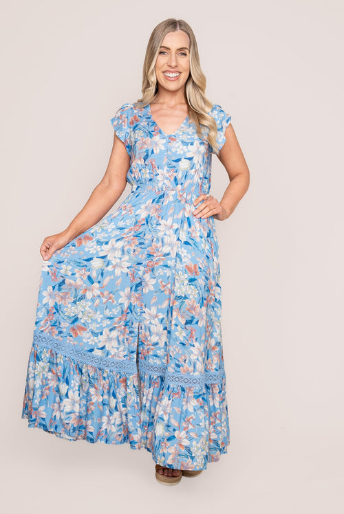 Frannie Maxi Dress in Blue