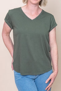 Manly Vee Tee in Khaki - Foxwood