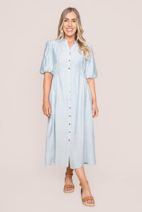 Emilie Midi Dress in Baby Blue