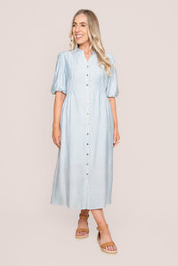 Emilie Midi Dress in Baby Blue