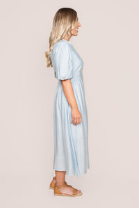 Emilie Midi Dress in Baby Blue