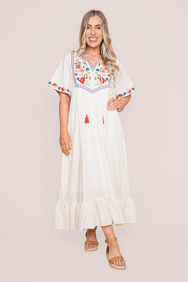 Penelope Midi Dress in White