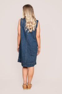 Sonny Denim Dress in Dark Blue - Elm