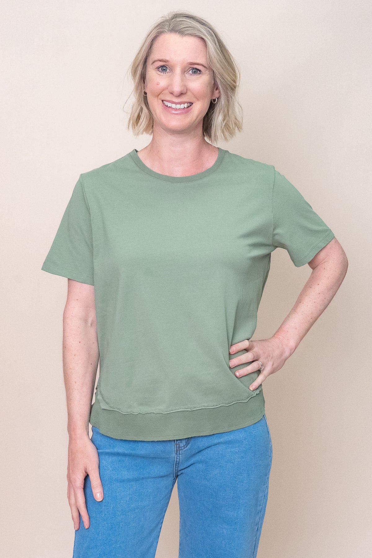 Farrah S/S Tee in Fern Green - Foxwood