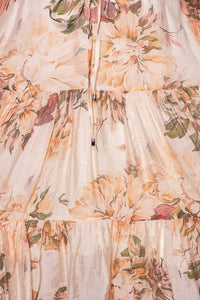 Pammie Floral Dress in Soft Peach