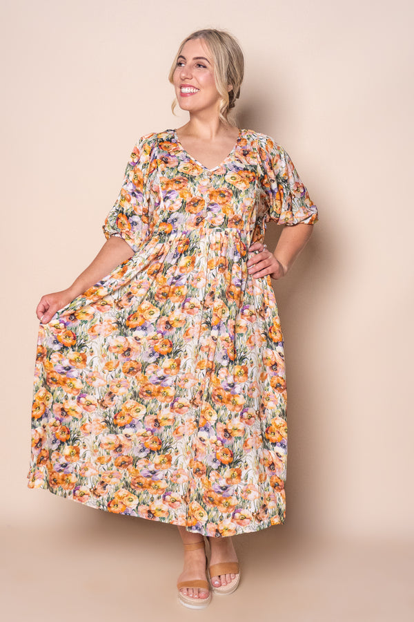 Korinna Midi Dress in Amber Multi