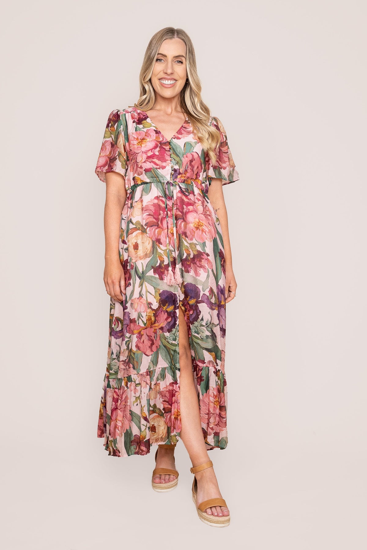 Fleur Midi Dress in Pink