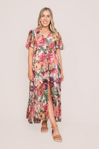 Fleur Midi Dress in Pink