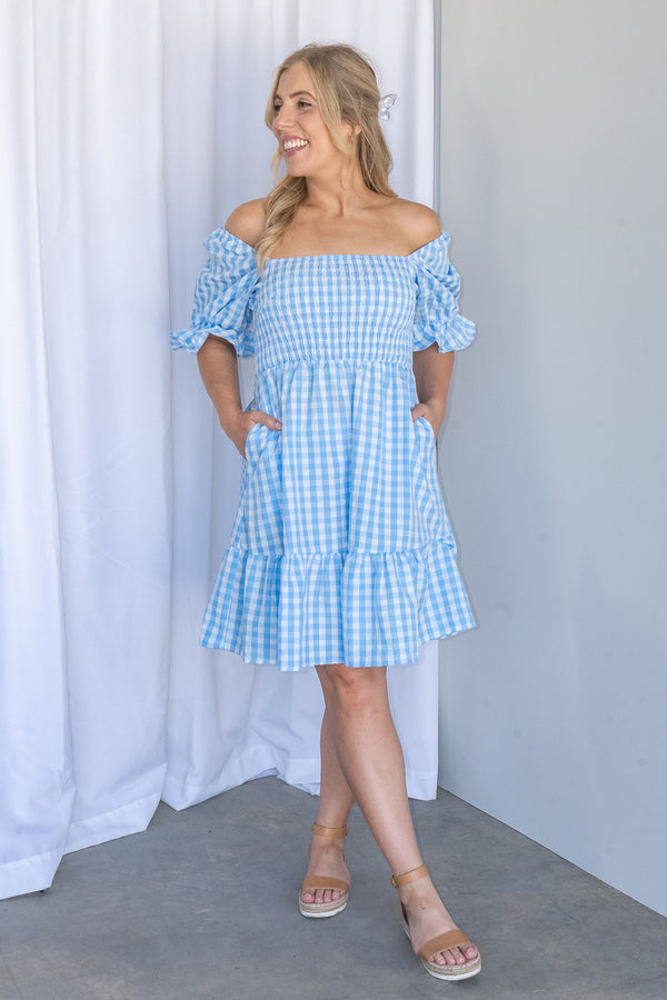 Queenie Dress in Light Blue