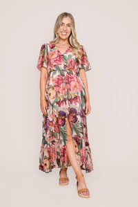 Fleur Midi Dress in Pink