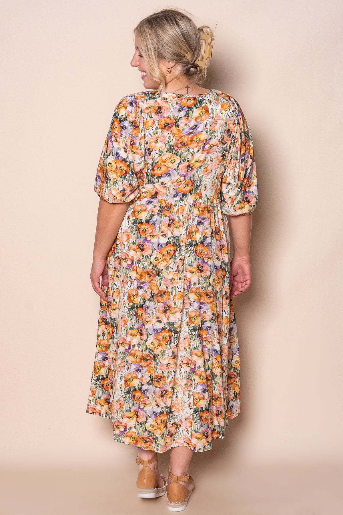 Korinna Midi Dress in Amber Multi