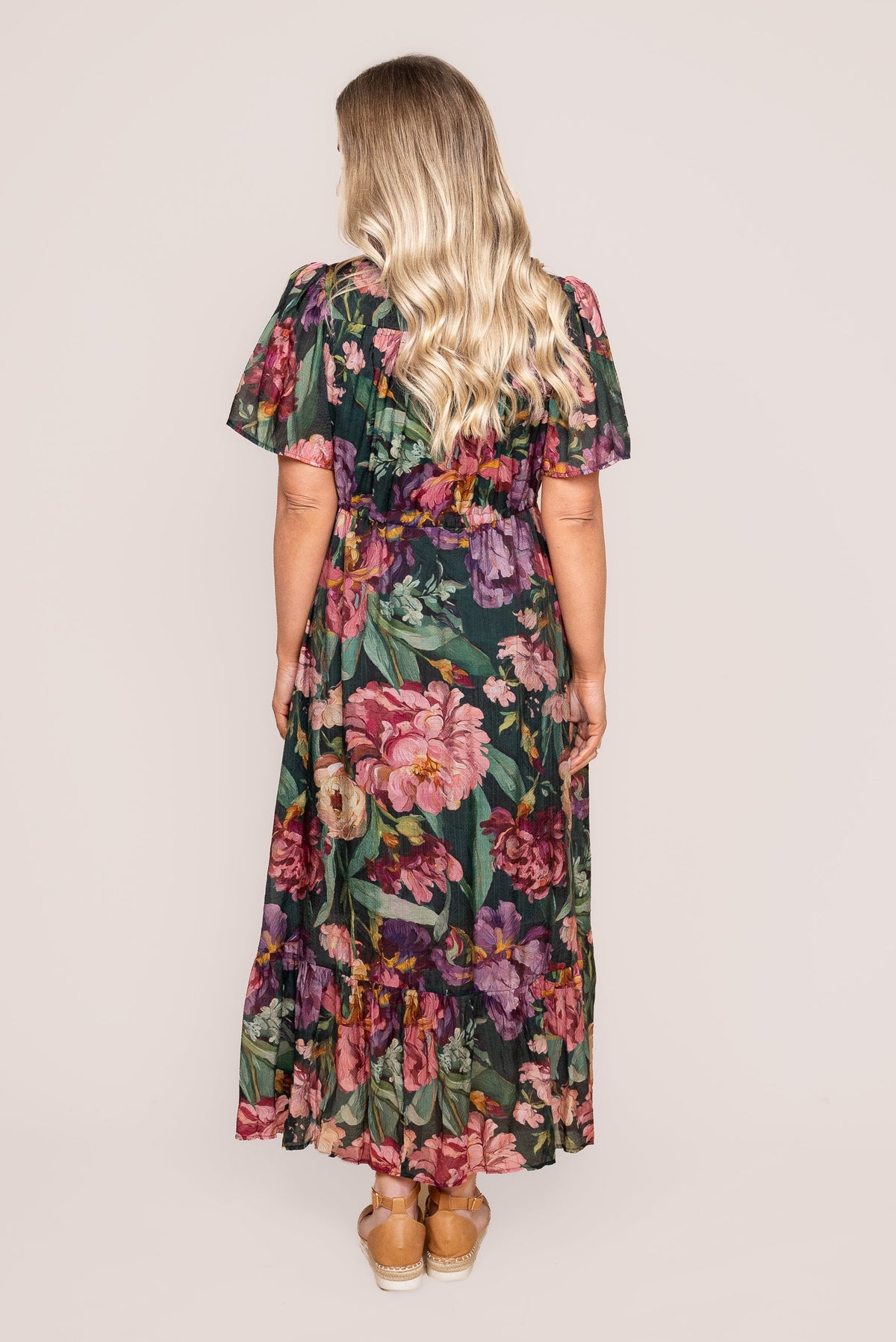 Fleur Midi Dress in Emerald