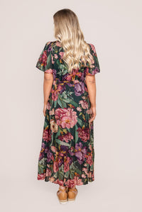 Fleur Midi Dress in Emerald