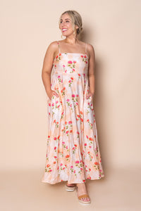 Fawnie Floral Maxi Dress in Peach