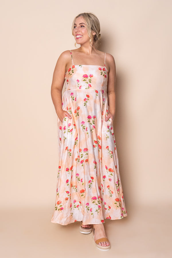 Fawnie Floral Maxi Dress in Peach