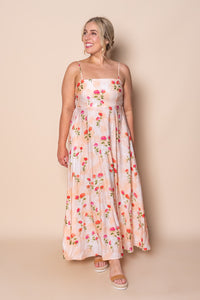 Fawnie Floral Maxi Dress in Peach
