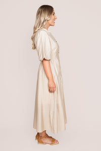 Emilie Midi Dress in Beige