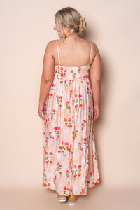 Fawnie Floral Maxi Dress in Peach