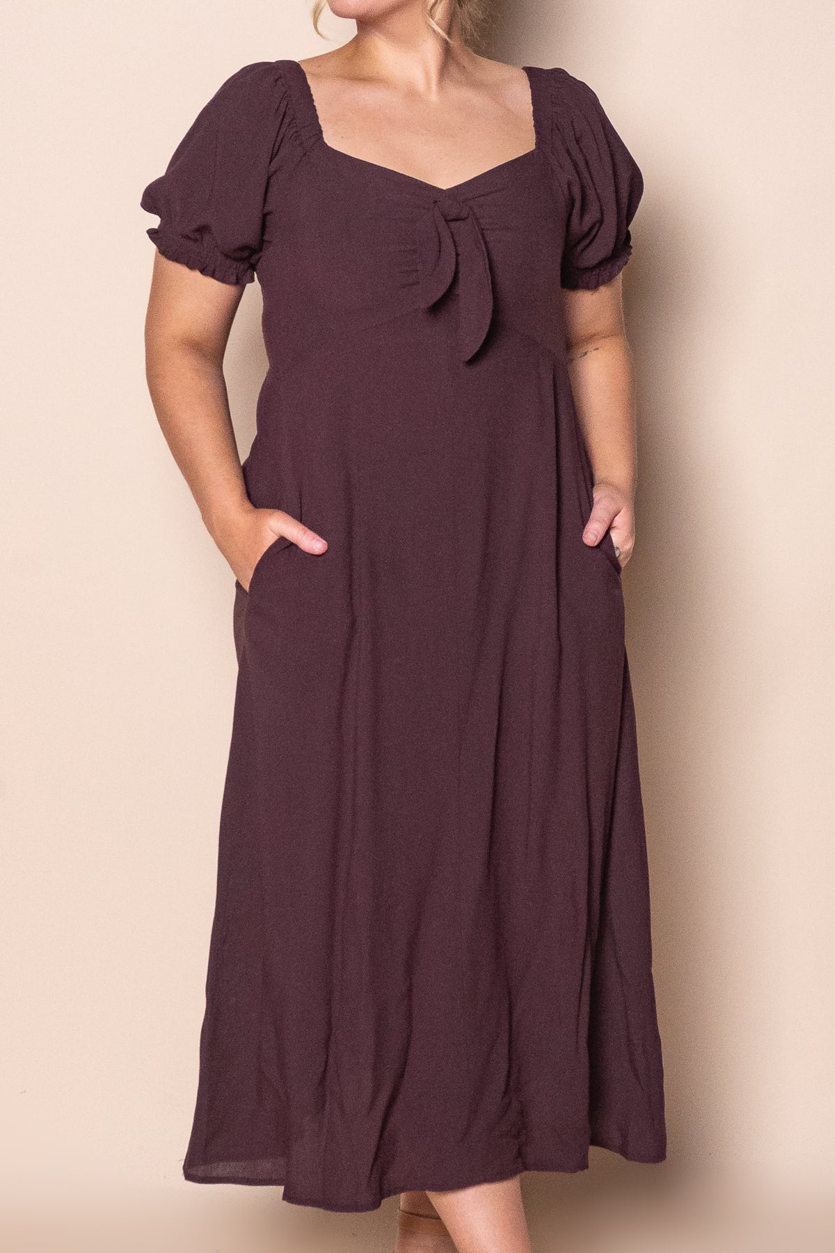 Sienna Midi Dress in Chocolate