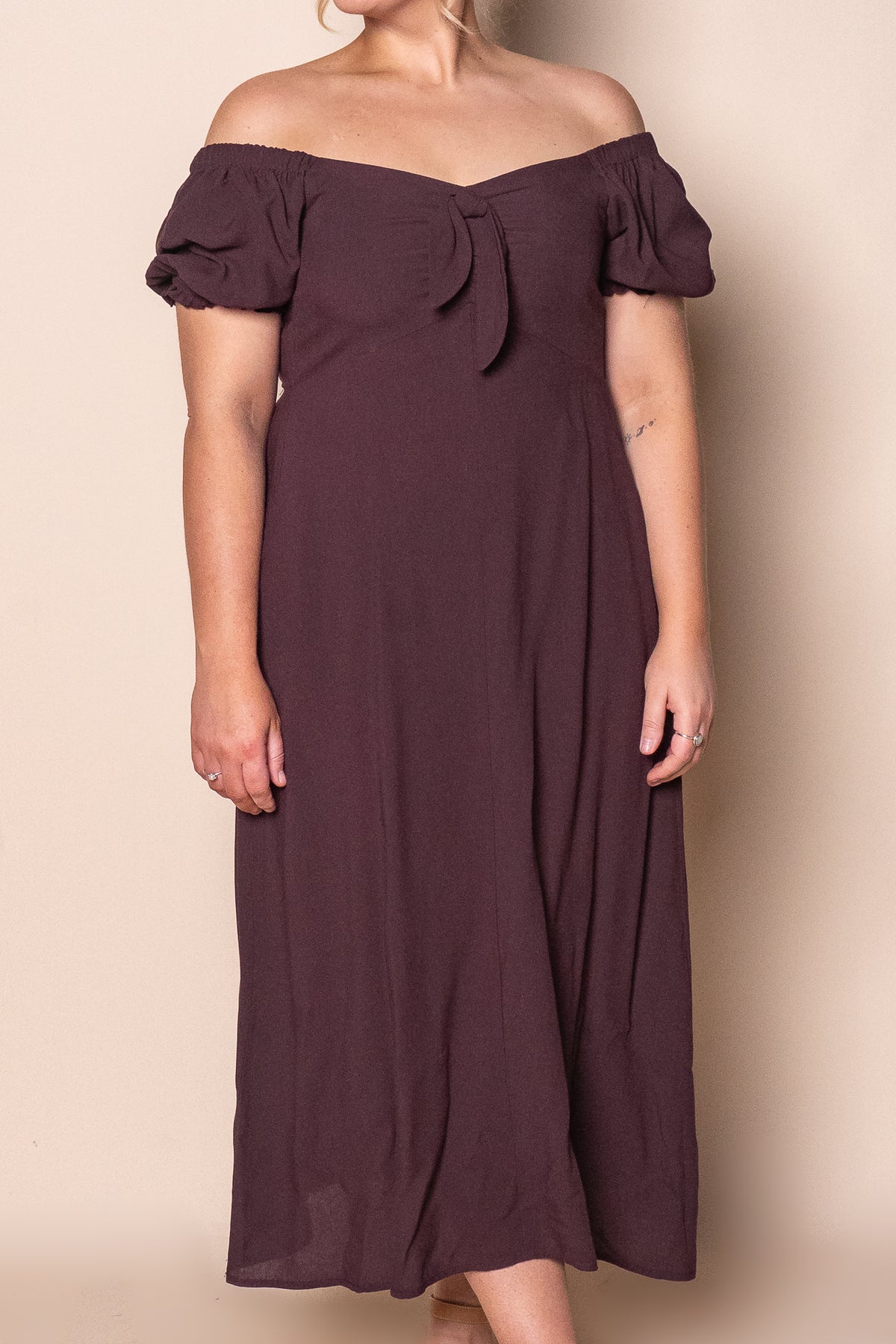 Sienna Midi Dress in Chocolate
