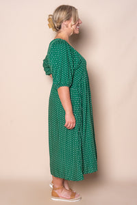 Chelsa Midi Dress in Emerald