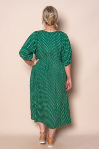 Chelsa Midi Dress in Emerald