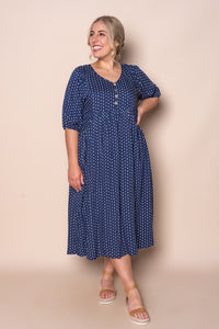 Chelsa Midi Dress in Navy
