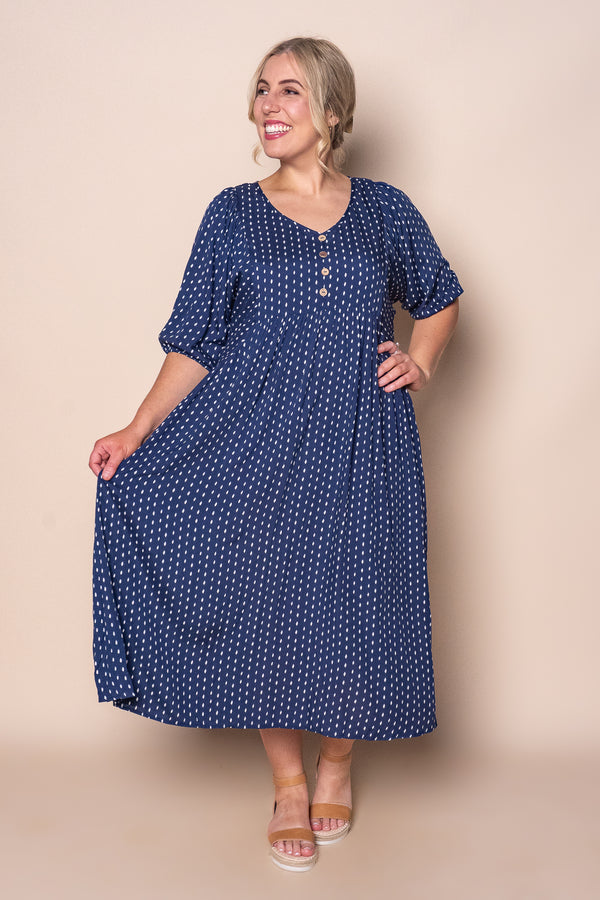 Chelsa Midi Dress in Navy