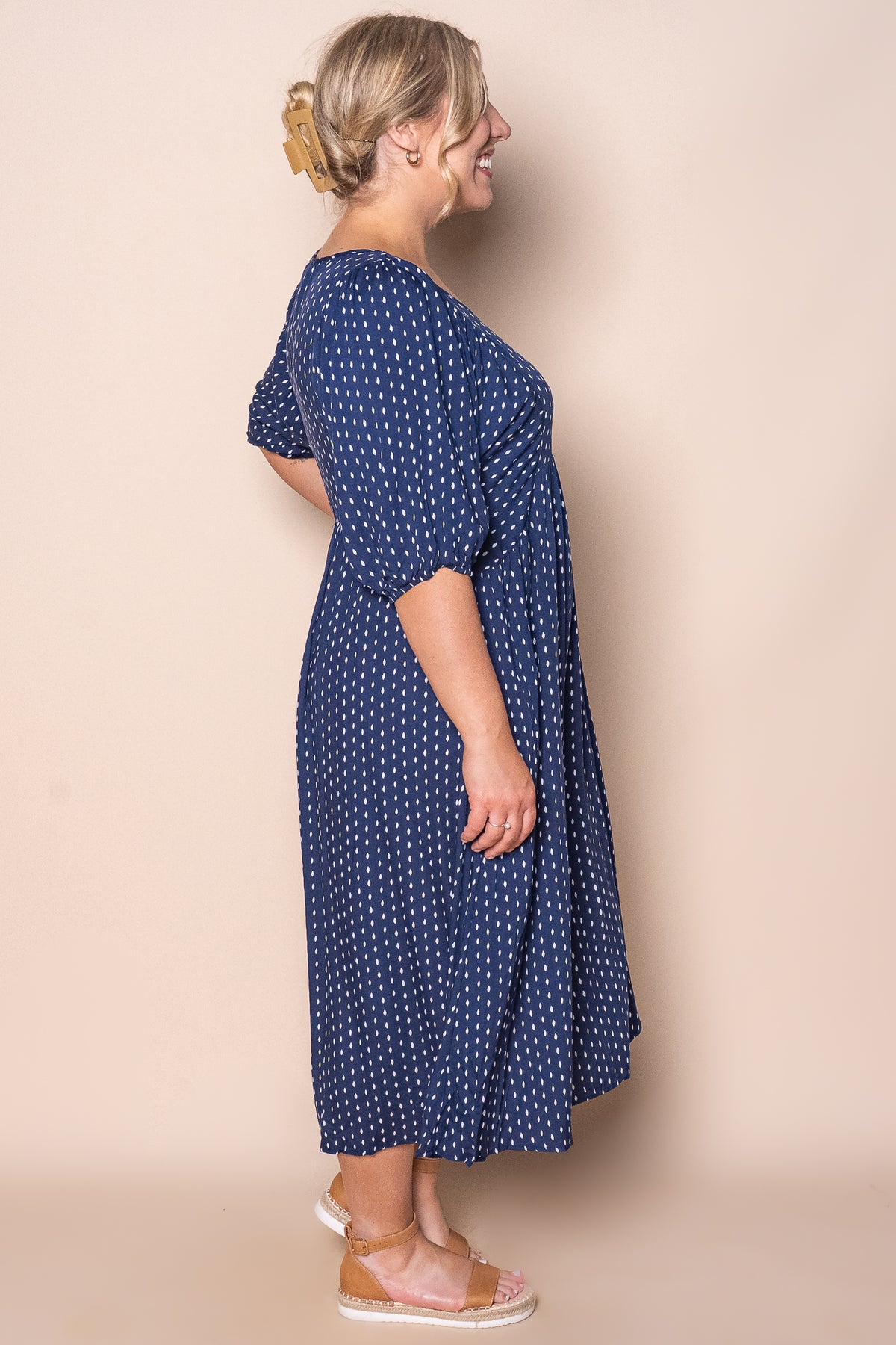 Chelsa Midi Dress in Navy