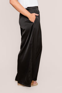 Viv Satin Pants in Black