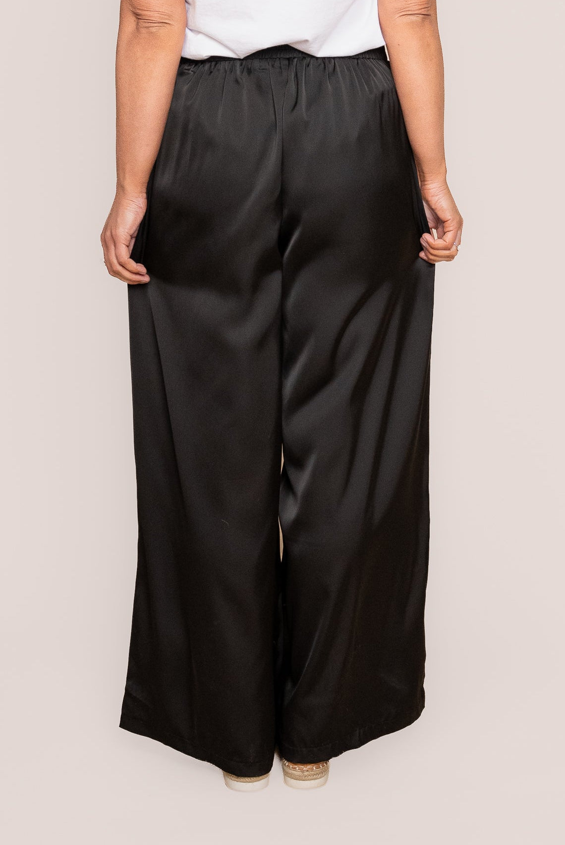 Viv Satin Pants in Black